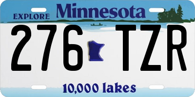 MN license plate 276TZR