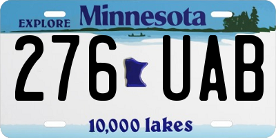 MN license plate 276UAB