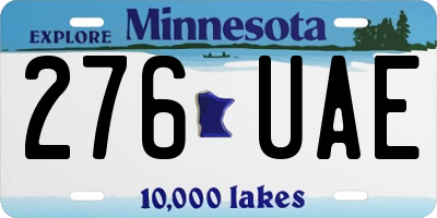 MN license plate 276UAE
