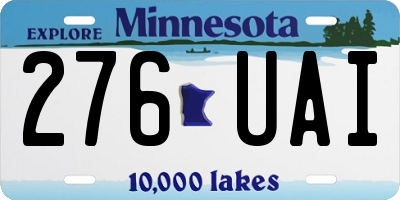 MN license plate 276UAI