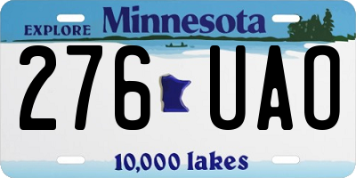 MN license plate 276UAO