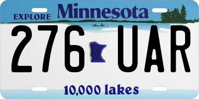 MN license plate 276UAR
