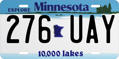 MN license plate 276UAY