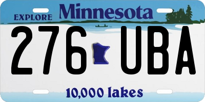 MN license plate 276UBA