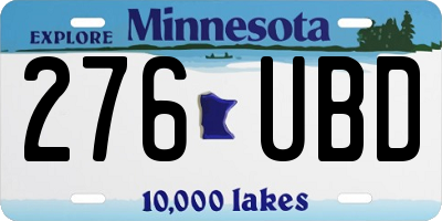 MN license plate 276UBD