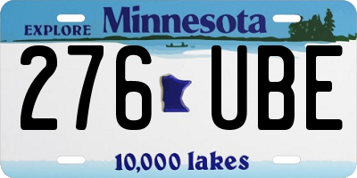 MN license plate 276UBE