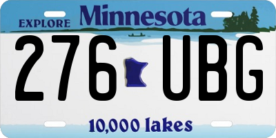 MN license plate 276UBG