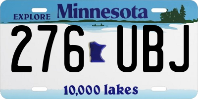 MN license plate 276UBJ