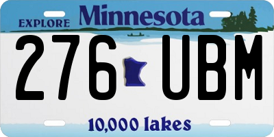 MN license plate 276UBM