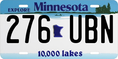 MN license plate 276UBN