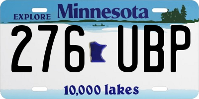 MN license plate 276UBP