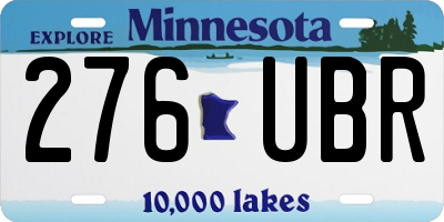 MN license plate 276UBR