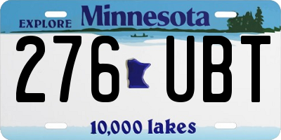 MN license plate 276UBT