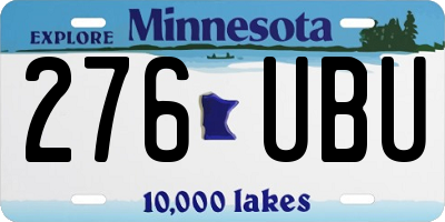 MN license plate 276UBU
