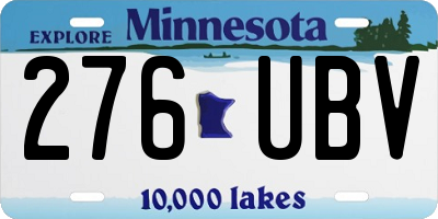 MN license plate 276UBV
