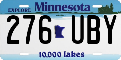 MN license plate 276UBY