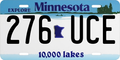 MN license plate 276UCE