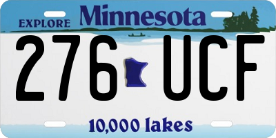 MN license plate 276UCF