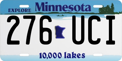 MN license plate 276UCI