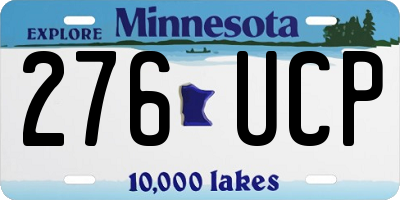 MN license plate 276UCP