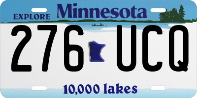 MN license plate 276UCQ