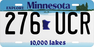 MN license plate 276UCR