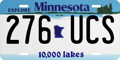 MN license plate 276UCS