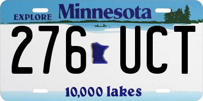 MN license plate 276UCT