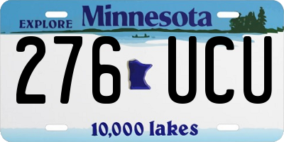 MN license plate 276UCU