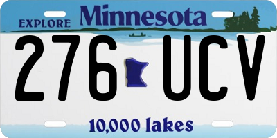 MN license plate 276UCV