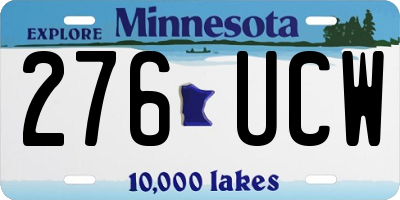 MN license plate 276UCW