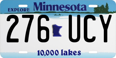 MN license plate 276UCY