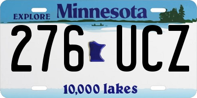 MN license plate 276UCZ