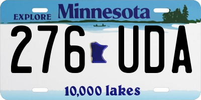 MN license plate 276UDA