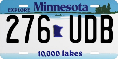 MN license plate 276UDB