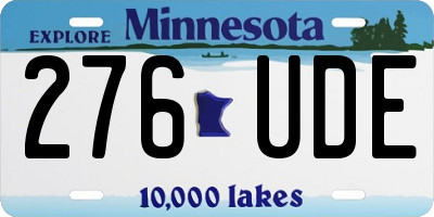 MN license plate 276UDE