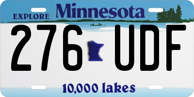 MN license plate 276UDF