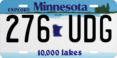 MN license plate 276UDG