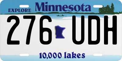 MN license plate 276UDH