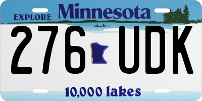 MN license plate 276UDK