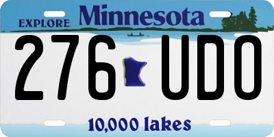 MN license plate 276UDO