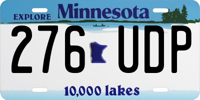 MN license plate 276UDP