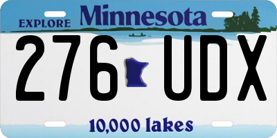 MN license plate 276UDX