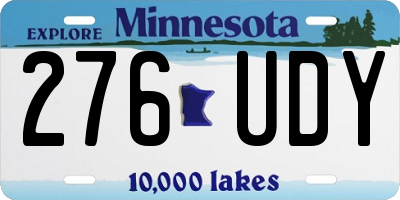 MN license plate 276UDY