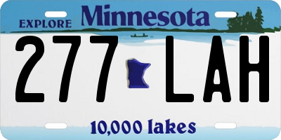 MN license plate 277LAH