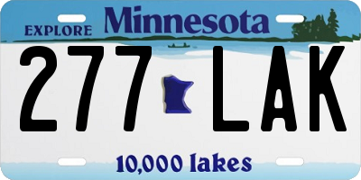 MN license plate 277LAK