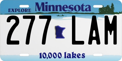 MN license plate 277LAM