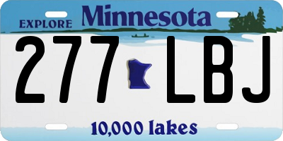 MN license plate 277LBJ