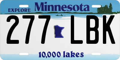 MN license plate 277LBK