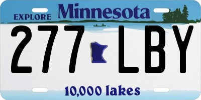 MN license plate 277LBY